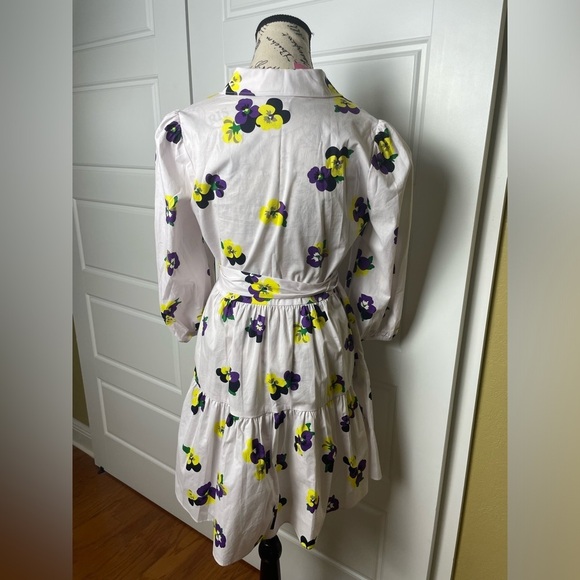 ♠️Kate Spade Pansy Toss Floral Printed Tie Waist Shirtdress NWT - Picture 8 of 12